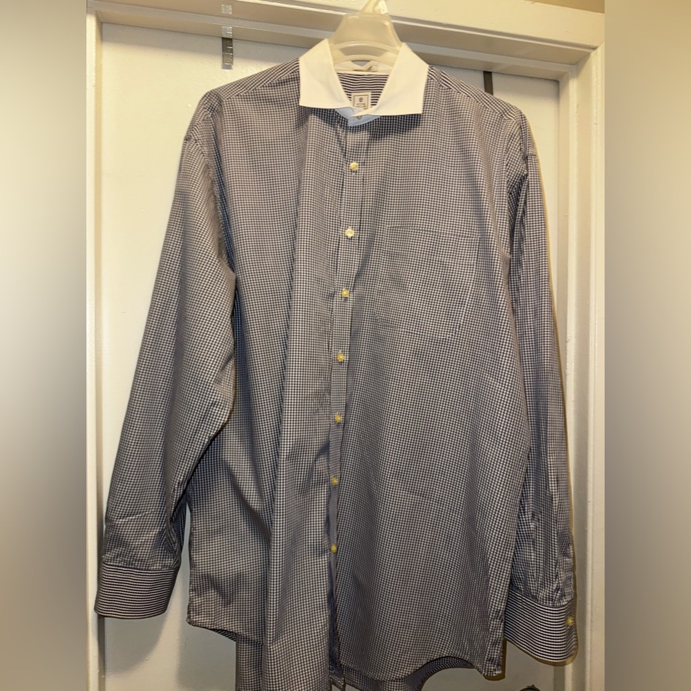 Used Peter Millar Men's Black and White Shirt